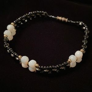 Black onyx and opal like bracelet